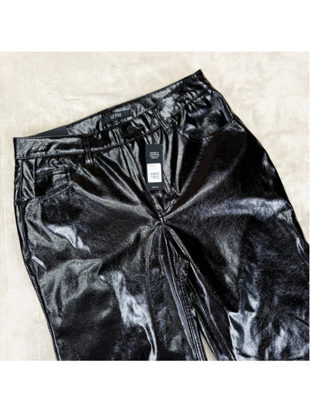 Women's AFRM Zappos Black Xander Ultra Low Rise Wide Leg Pants Size 27